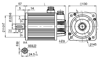 China Stepper Motor Inc. AS130 Servo Motor Dimensions
